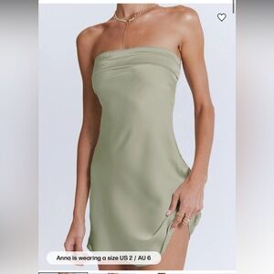 Princess Polly Strapless Sage Dress
